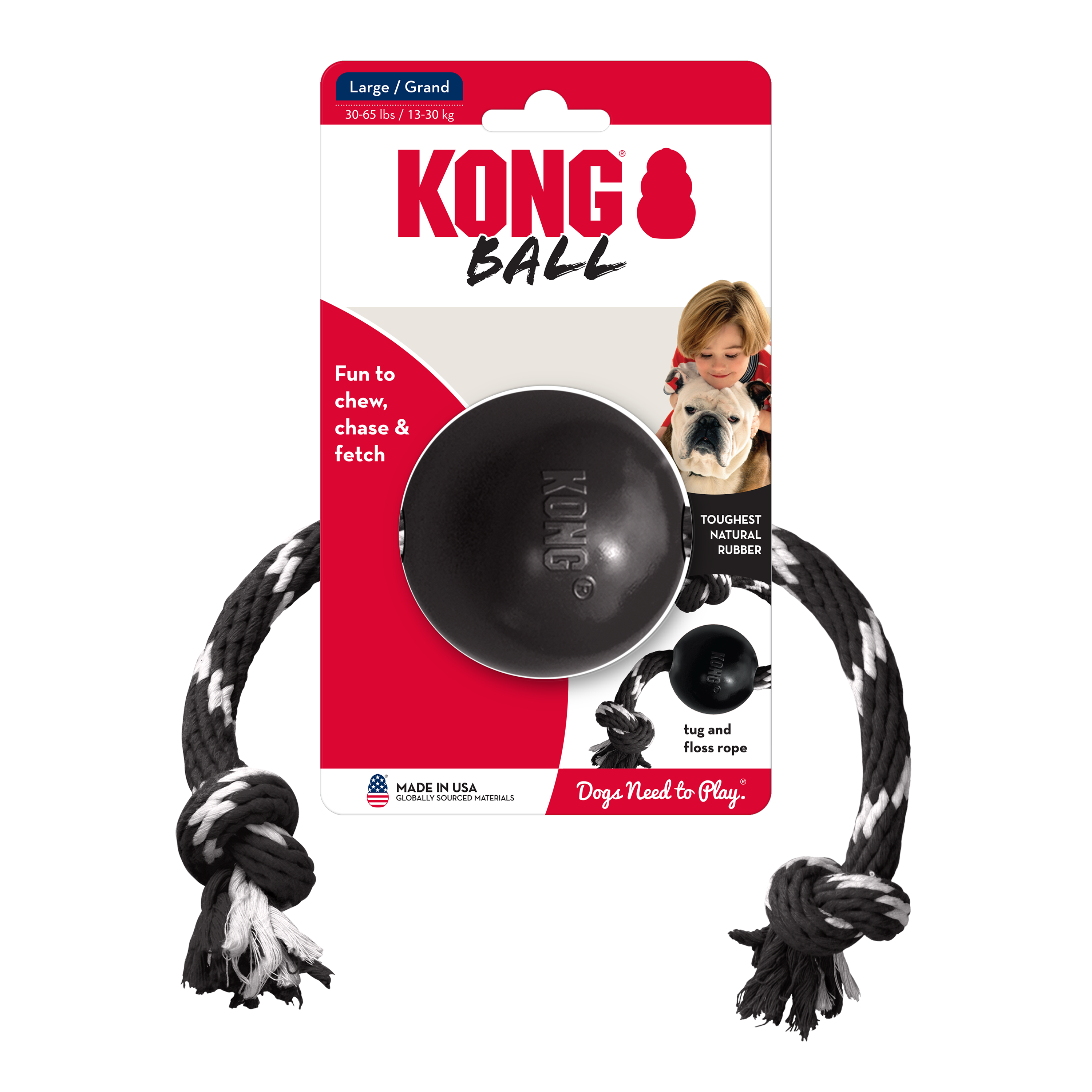 KONG Ball with Rope Extreme L