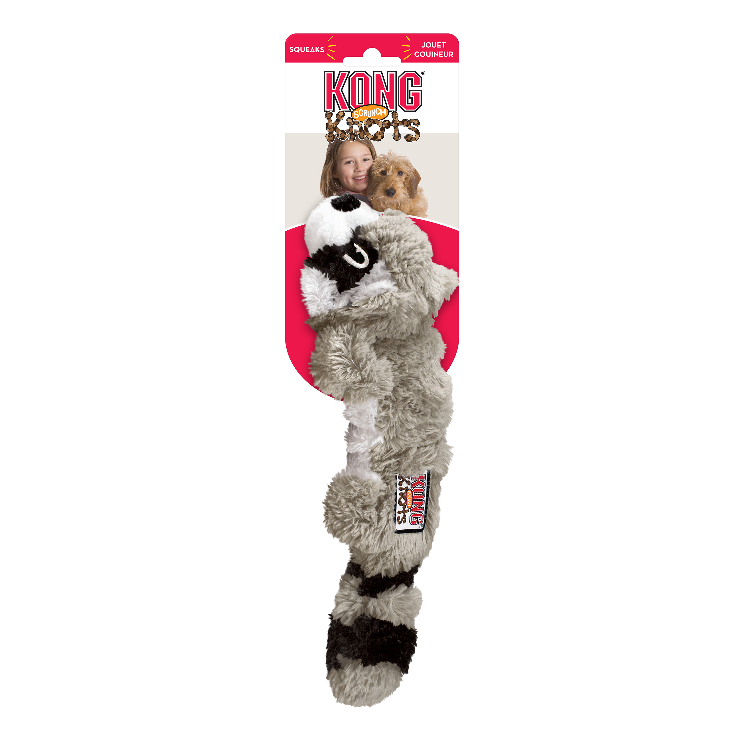 KONG SCRUNCH KNOTS RACOON SMALL/MEDIUM (Guaxinim)