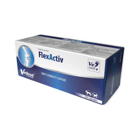 VETFOOD Condroprotetor FlexActiv - Suporte articular para cães e gatos 120 CPS